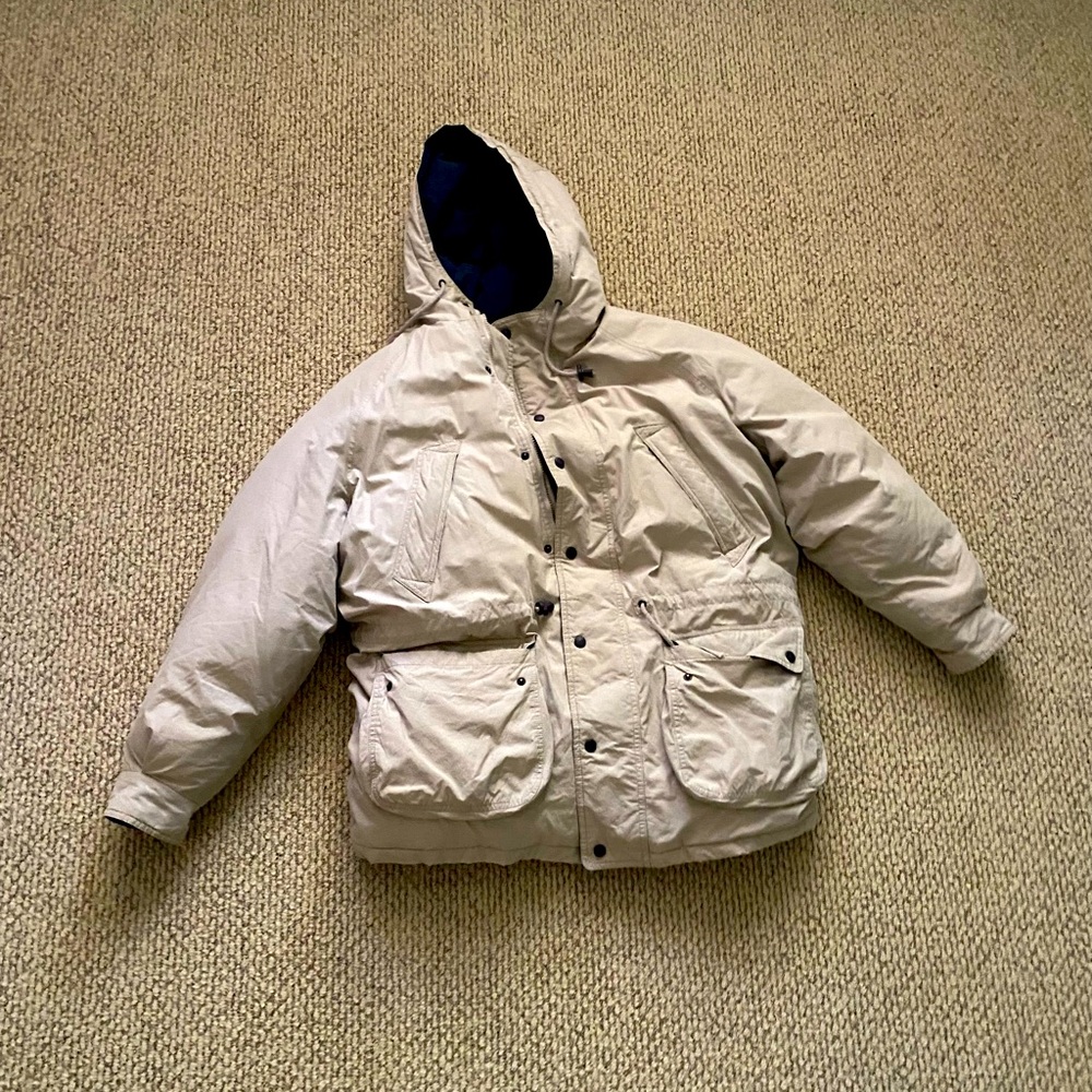 Misty Harbor. Vintage Down/Water Fowl Heavy Winter Jacket. L Off White/Cream
